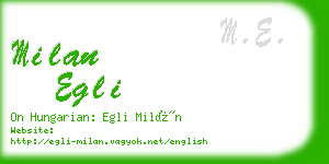 milan egli business card